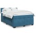 Cama box spring con colchón terciopelo azul 140x190
