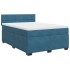 Cama box spring con colchón terciopelo azul 140x190