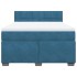 Cama box spring con colchón terciopelo azul 140x190