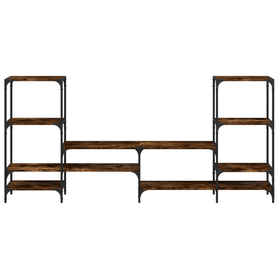 Mueble de TV madera ingeniería roble ahumado 206,5x28,5x95