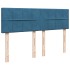 Cama box spring con colchón terciopelo azul 140x190