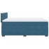 Cama box spring con colchón terciopelo azul 140x190