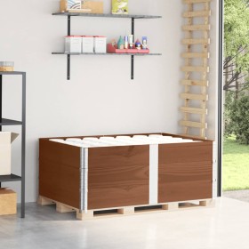 Collares de palets 3 uds madera maciza pino marrón 150x100