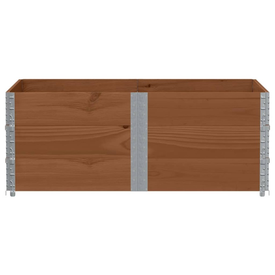 Collares de palets 3 uds madera maciza pino marrón 150x100