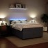 Cama box spring con colchón terciopelo gris oscuro 140x190