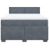 Cama box spring con colchón terciopelo gris oscuro 140x200