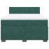 Cama box spring con colchón terciopelo verde oscuro 140x200