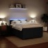Cama box spring con colchón terciopelo negro 140x200