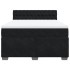 Cama box spring con colchón terciopelo negro 140x200
