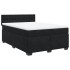 Cama box spring con colchón terciopelo negro 140x200