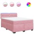 Cama box spring con colchón terciopelo rosa 160x200