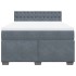 Cama box spring con colchón terciopelo gris oscuro 160x200