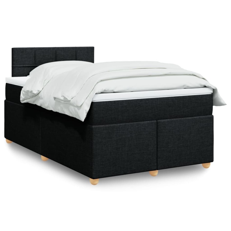 Cama box spring con colchón tela negro 120x190