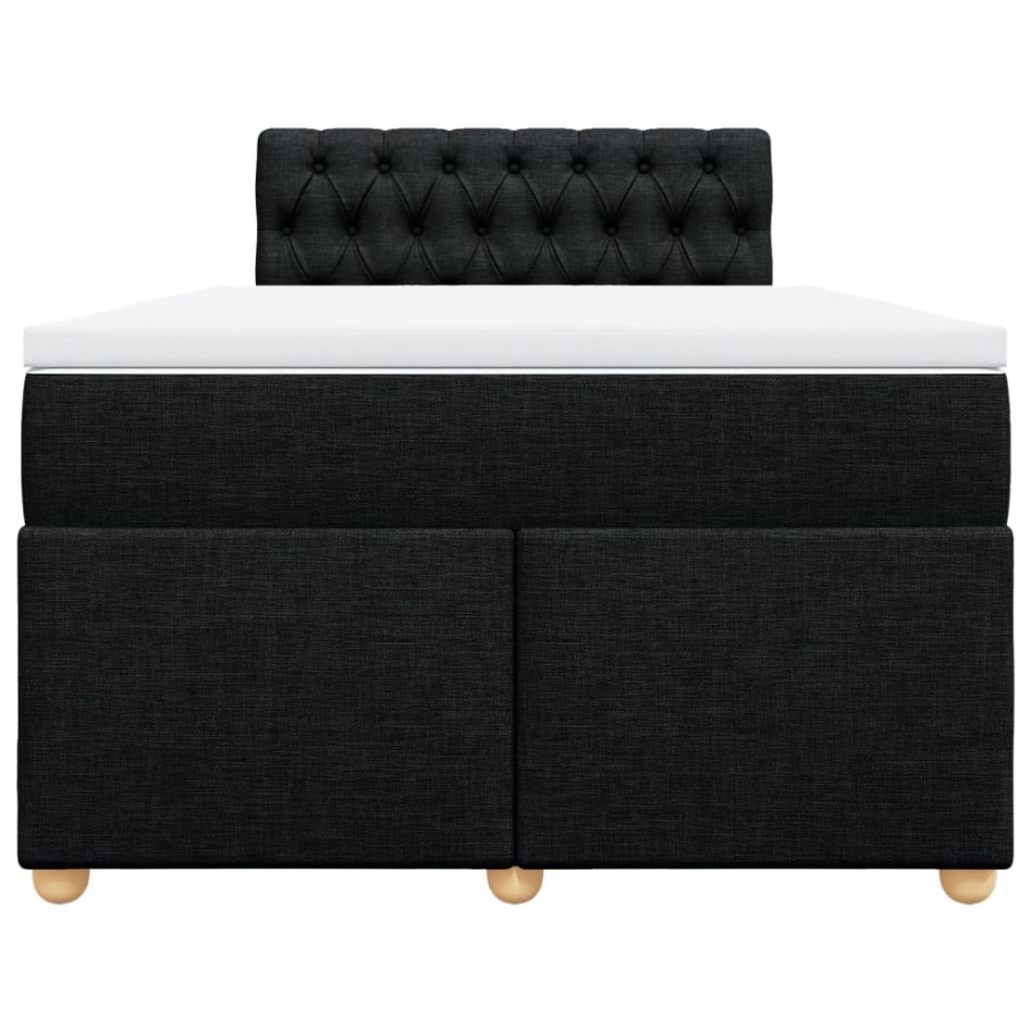 Cama box spring con colchón tela negro 120x190