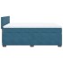 Cama box spring con colchón terciopelo azul 160x200