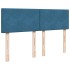 Cama box spring con colchón terciopelo azul 160x200
