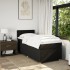 Cama box spring con colchón tela negro 90x190
