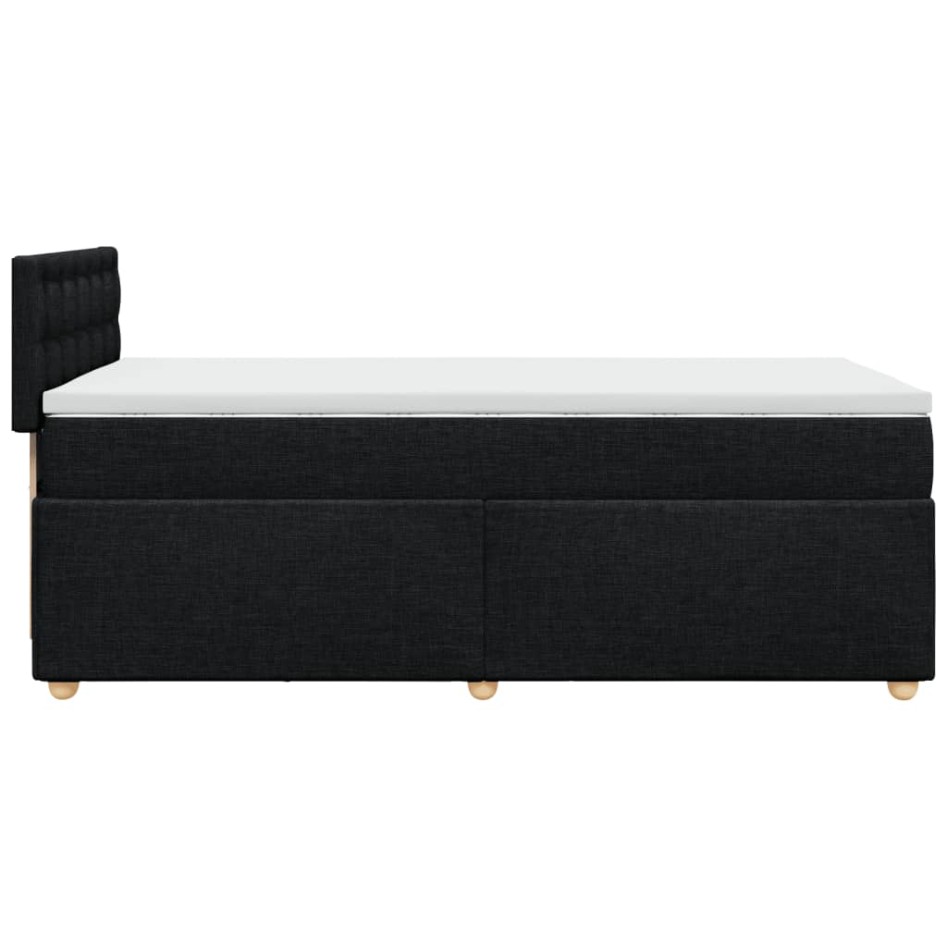 Cama box spring con colchón tela negro 90x190