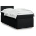 Cama box spring con colchón tela negro 90x200