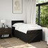 Cama box spring con colchón tela negro 90x200