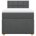 Cama box spring con colchón tela gris oscuro 90x200
