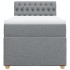 Cama box spring con colchón tela gris claro 90x200