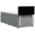 Cama box spring con colchón tela gris claro 90x200