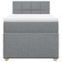 Cama box spring con colchón tela gris claro 100x200