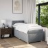 Cama box spring con colchón tela gris claro 100x200