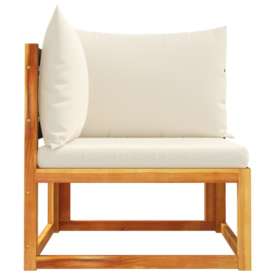 Sofá de jardín de esquina con cojines madera maciza de