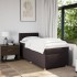 Cama box spring con colchón tela marrón oscuro 100x200
