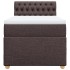 Cama box spring con colchón tela marrón oscuro 100x200
