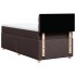 Cama box spring con colchón tela marrón oscuro 100x200