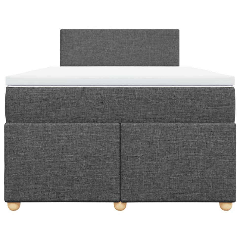 Cama box spring con colchón tela gris oscuro 120x200
