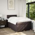Cama box spring con colchón tela marrón oscuro 120x200