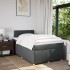 Cama box spring con colchón tela gris oscuro 120x200