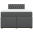 Cama box spring con colchón tela gris oscuro 120x200