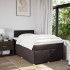 Cama box spring con colchón tela marrón oscuro 120x200