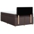 Cama box spring con colchón tela marrón oscuro 120x200