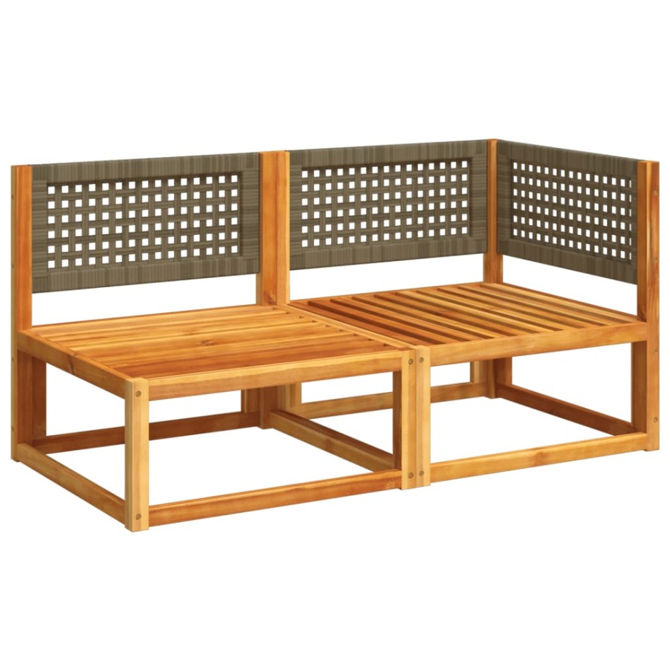 Sofá de jardín 2 plazas con cojines madera maciza de