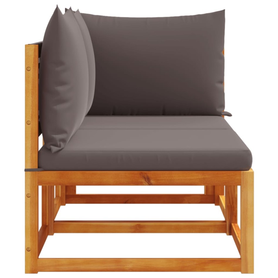 Sofá de jardín 2 plazas con cojines madera maciza de