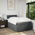 Cama box spring con colchón tela gris oscuro 120x200