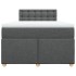Cama box spring con colchón tela gris oscuro 120x200