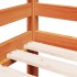 Cama alta de niños con escalera madera maciza marrón 90x200