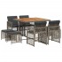 Set comedor jardín 9 pzas y cojines ratán sintético