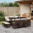 Set comedor de jardín 11 pzas y cojines ratán sintético