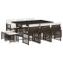 Set comedor de jardín 11 pzas y cojines ratán sintético