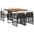 Set de muebles jardín 5 pzas con cojines ratán sintético