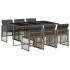 Set comedor jardín 7 pzas y cojines ratán sintético