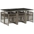 Set comedor jardín 7 pzas y cojines ratán sintético